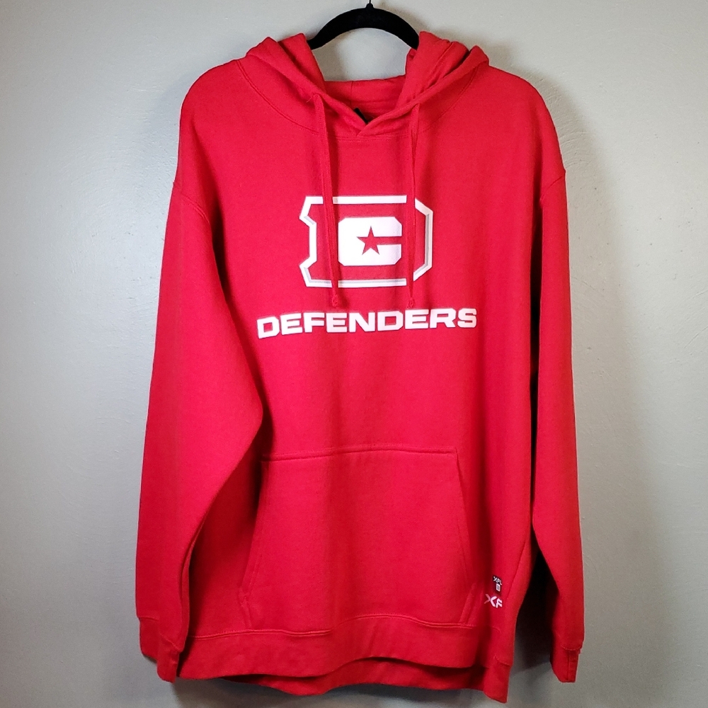 NWT XFL Mens Red DC Defenders Hoodie. Size 2X